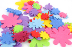 Felt Shapes Flowers Asst 100pk