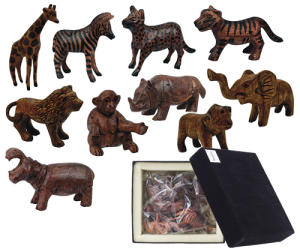 Wooden Animals Wildlife (Pack of 10)
