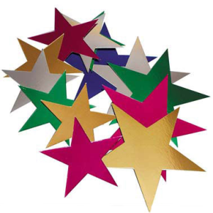 Foil Stars Asstd 76mm 50pk