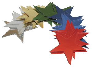 Foil Stars Asstd 63mm 50pk