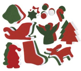 Xmas Felt Shapes 200pk