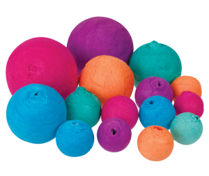 Bright Paper Balls Assorted Colours (Pack of 15)