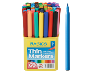 Thin Marker Asst 60s