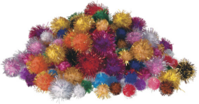 Pom Poms Glitter 200pk