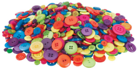 Bright Coloured Buttons 600g