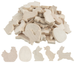 Wooden Easter Shapes 30pk