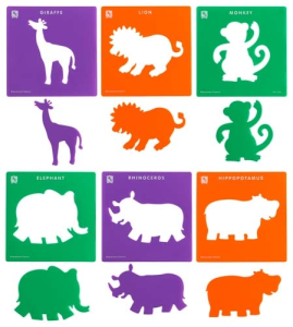 Stencil Jungle Animals 6pk