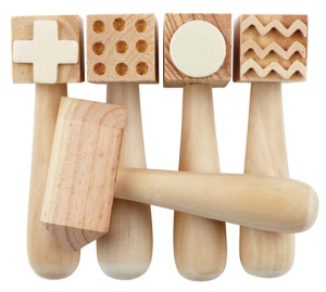 Wooden Pattern Hammers (Pack of 5)