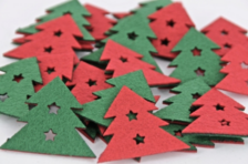 Xmas Felt Trees Red Green 50pk