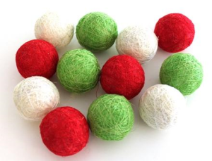 Sisal Balls Christmas 5cm 12s