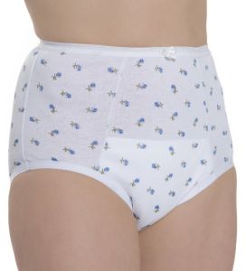 La Floral High Waisted Continence Briefs for Women - Small