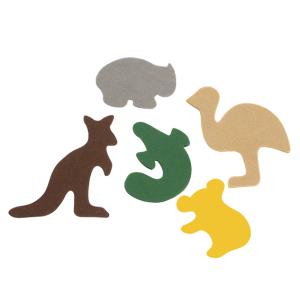 Felt Australian Animal Shapes (Pack of 50)