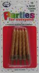 Spiral Gold Birthday Candles With Holders (Pack of 10)