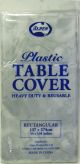 Plastic Tablecloth Rectangular XL 137 x 274cm Silver Hearts