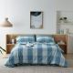 Staydry Waterproof Quilt Cover Set Blue Check King STAYWPQCBLKB 
