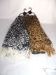 Pair of Leopard Print Scarves - Black and White & Brown